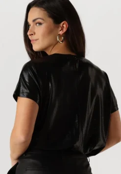 zwarte mos mosh t-shirt nivola o-neck metallic tee