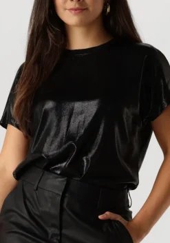 zwarte mos mosh t-shirt nivola o-neck metallic tee