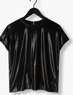 zwarte mos mosh t-shirt nivola o-neck metallic tee