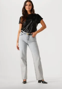 zwarte mos mosh t-shirt nivola o-neck metallic tee