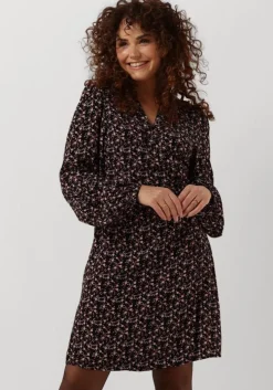 zwarte msch copenhagen mini jurk mschmessina morocco wrap dress aop