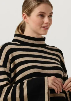 zwarte my essential wardrobe coltrui sila striped knit rollneck