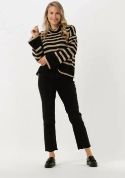 zwarte my essential wardrobe coltrui sila striped knit rollneck