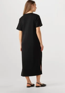 zwarte my essential wardrobe midi jurk hellamw r-neck long dress