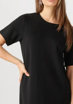 zwarte my essential wardrobe midi jurk hellamw r-neck long dress