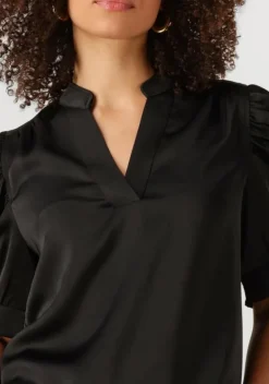 zwarte neo noir blouses roella heavy sateen blouse
