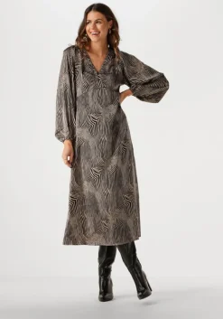 NEO NOIR e midi jurk isoabel floating wave dress>DAMES Jurken