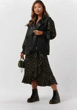 zwarte neo noir midi jurk eva precious rose dress