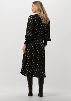 zwarte neo noir midi jurk eva retro dot dress