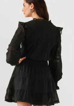 zwarte neo noir mini jurk aran s voile dress