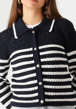 zwarte neo noir vest effie knit cardigan