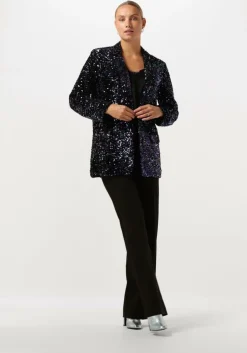 zwarte notre-v blazer nv-christine glitter velvet blazer