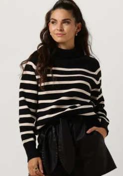 zwarte notre-v coltrui stripe knit sweater
