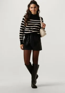 zwarte notre-v coltrui stripe knit sweater