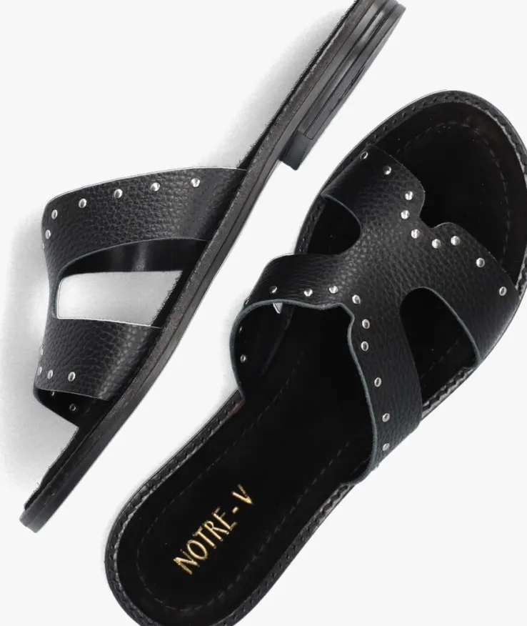 zwarte notre-v slippers 22743