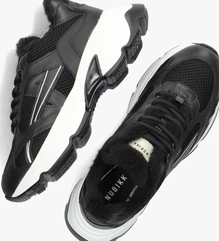 zwarte nubikk lage sneakers ross nomad fur