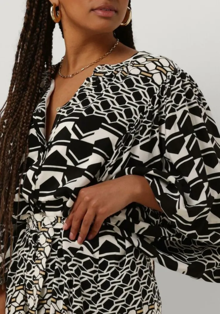 zwarte nukus midi jurk amelia dress graphic