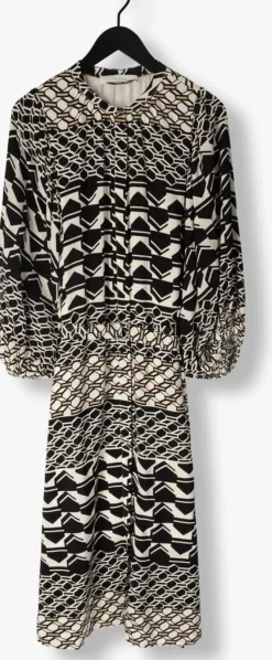 zwarte nukus midi jurk amelia dress graphic