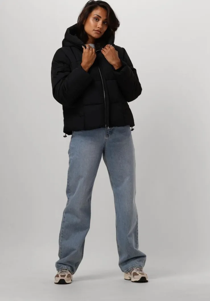 zwarte object gewatteerde jas objzhanna new short jacket