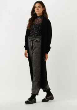 zwarte object vest malena l/s knit long cardigan