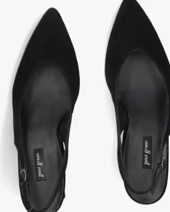 zwarte paul green slingbacks 6101