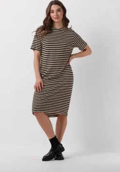 zwarte penn & ink midi jurk dress stripe