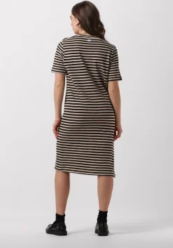 zwarte penn & ink midi jurk dress stripe
