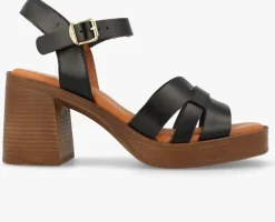 zwarte red-rag sandalen met hak 79720