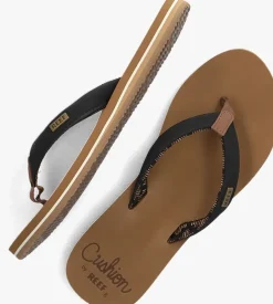 zwarte reef teenslippers cushion sands