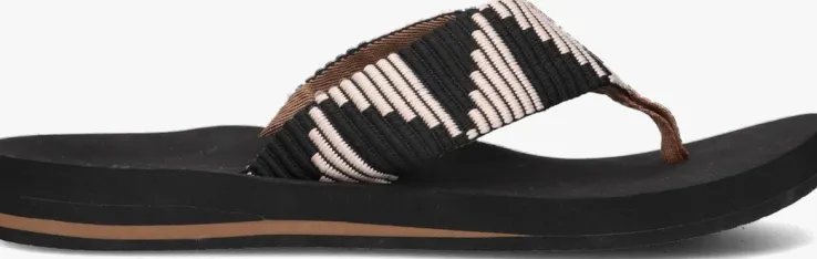 zwarte reef teenslippers spring woven