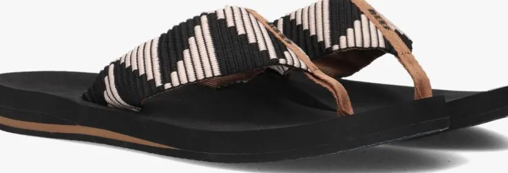 zwarte reef teenslippers spring woven