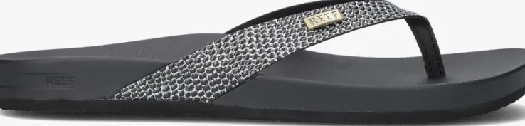 zwarte reef teenslippers cushion court