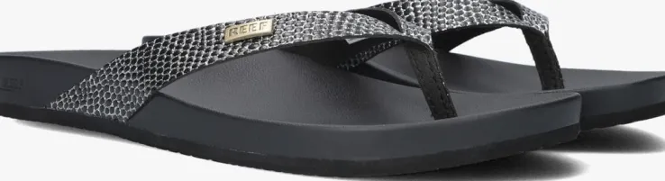 zwarte reef teenslippers cushion court