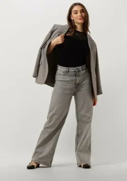 zwarte rosemunde top beatha silk t-shirt w/ lace