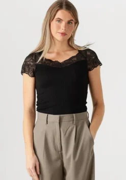 zwarte rosemunde top beatha capsleeve