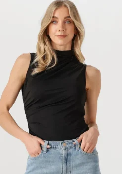 zwarte rosemunde top billie sl drape top