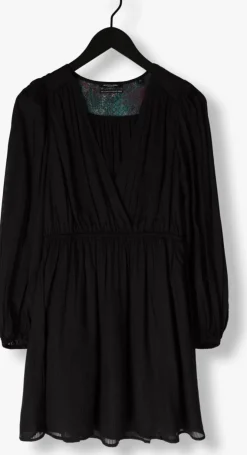 zwarte scotch & soda mini jurk balloon sleeve mini dress