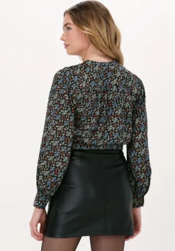 zwarte scotch & soda top printed long-sleeved recycled