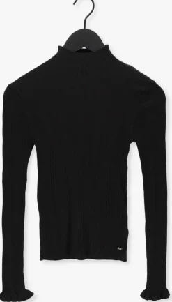 zwarte scotch & soda trui ribbed mock neck pullover