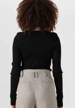 zwarte second female t-shirt josephine knit polo