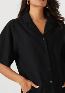 zwarte selected femme blouses slfluisa 2/4 revers shirt b