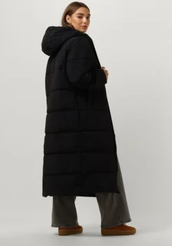zwarte selected femme gewatteerde jas slfjanina long puffer coat