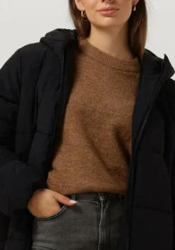 zwarte selected femme gewatteerde jas slfjanina long puffer coat