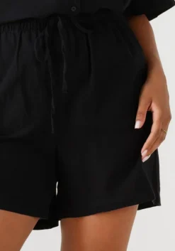 zwarte selected femme korte broek slfluisa mw string shorts b