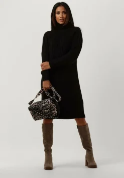 zwarte selected femme midi jurk nima ls knit dress camp
