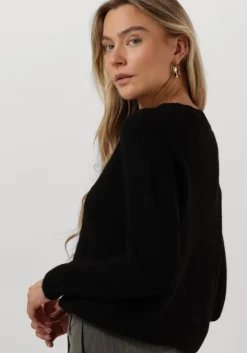 zwarte selected femme trui lulu ls knit o-neck b