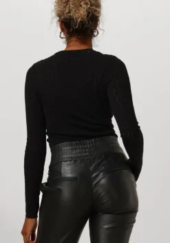 zwarte selected femme trui slfcabala ls knit o-neck