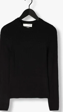zwarte selected femme trui slfcabala ls knit o-neck