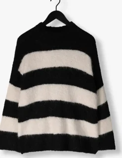 zwarte selected femme trui slfgabella ls knit o-neck camp