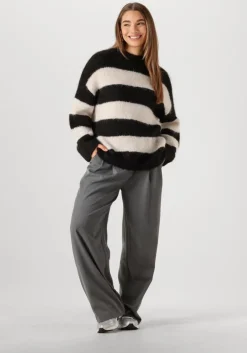 zwarte selected femme trui slfgabella ls knit o-neck camp